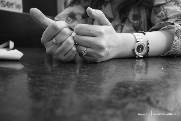 HANDS-TALK-BLACK & WHITE-COLOR-PHOTOGRAPHY-XANDRIA-NOIR